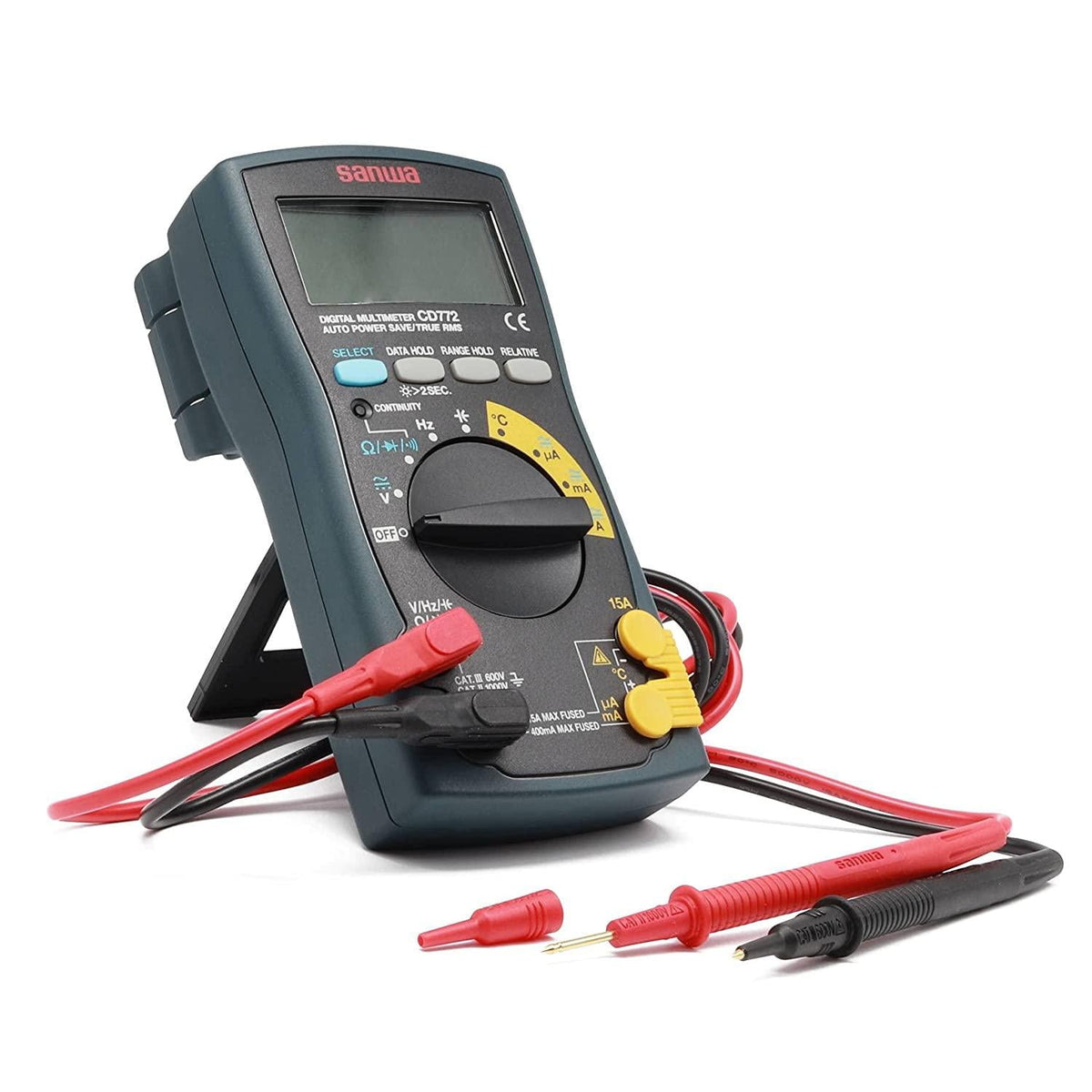 SANWA CD772 Tester Digitale True RMS - Misura Tensione, Temperatura Termocoppia, Fusibile 30kA - 2
