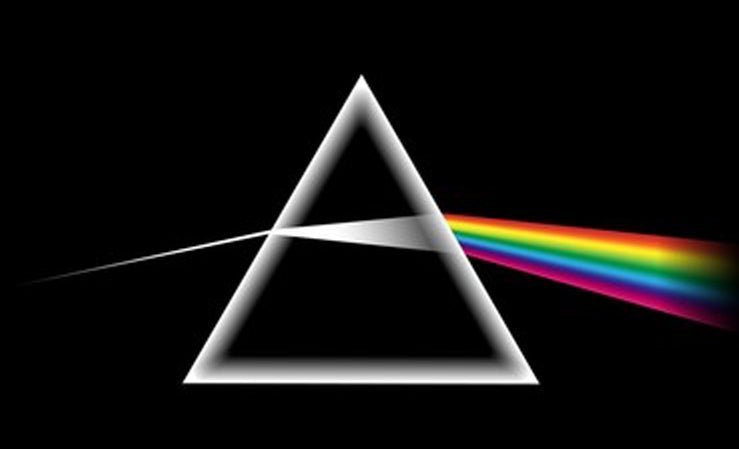 A white light beam refracts through a prism, creating a vibrant rainbow spectrum, illustrating light manipulation for aperture control.