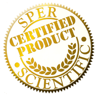 Official gold seal marking a product as Sper Scientific Certified, symbolizing quality and precision.