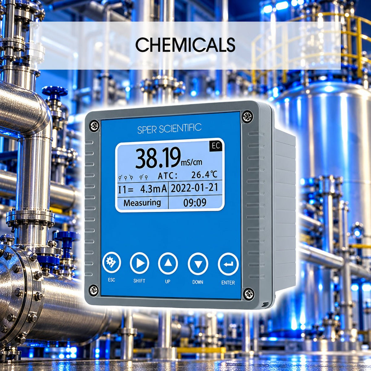 Chemical processing instruments and acid-alkaline concentration meter