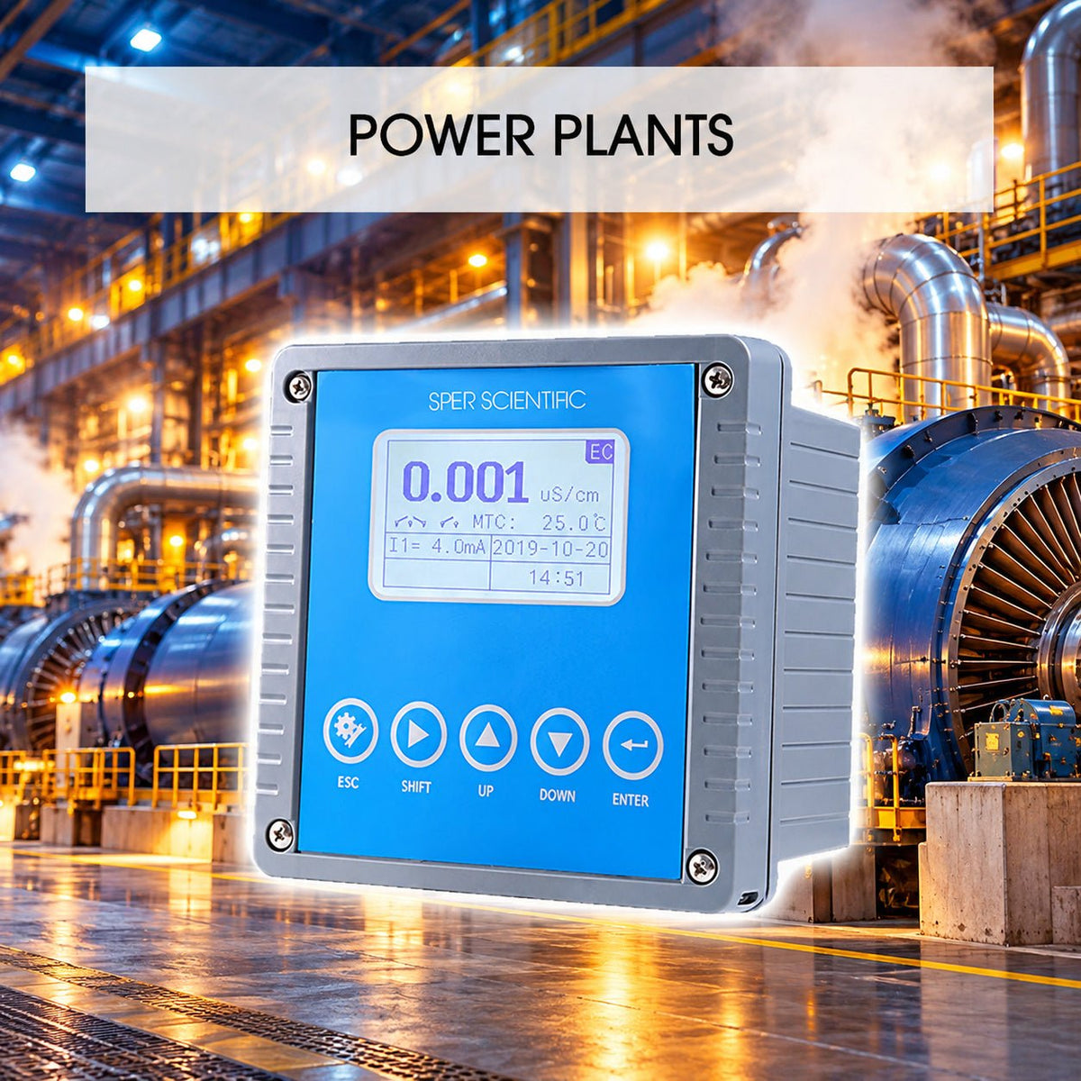 Power plant monitoring with online conductivity meter