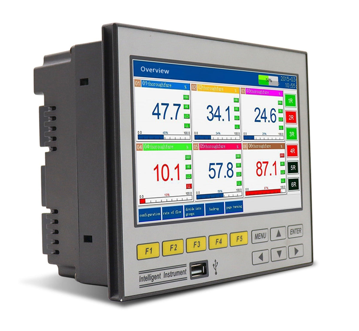 6 Channel Multi-Parameter Datalogger | Temperature RTD Pressure 4-20mA 0-5V Voltage with RS485 -