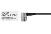 12mm probe for ultrasonic flaw detector by BRK, showing a cylindrical metal head with a black cable extending from it.