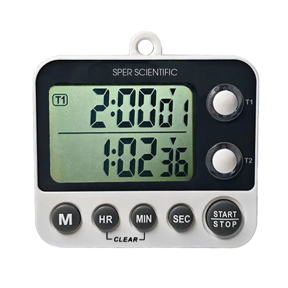 2 Channel Digital Lab + Kitchen Timer with Color Coded LED Lights ...