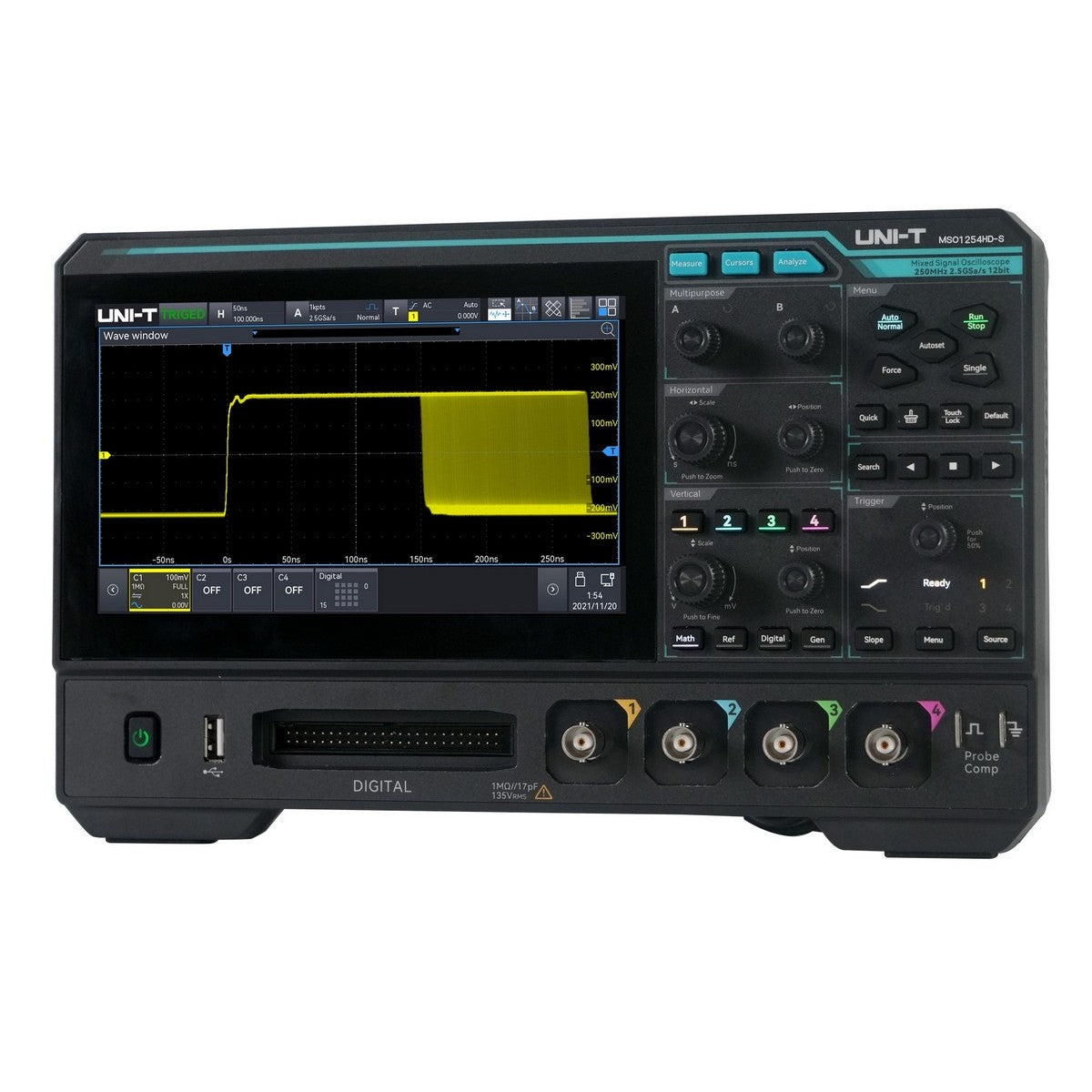 MSO1254HD 250 MHz 4Ch 12-Bit Mixed Signal Oscilloscope — mso1254hd-250-mhz-4ch-12-bit-mixed-signal-oscilloscope — Digital Oscilloscopes — Uni-Trend US