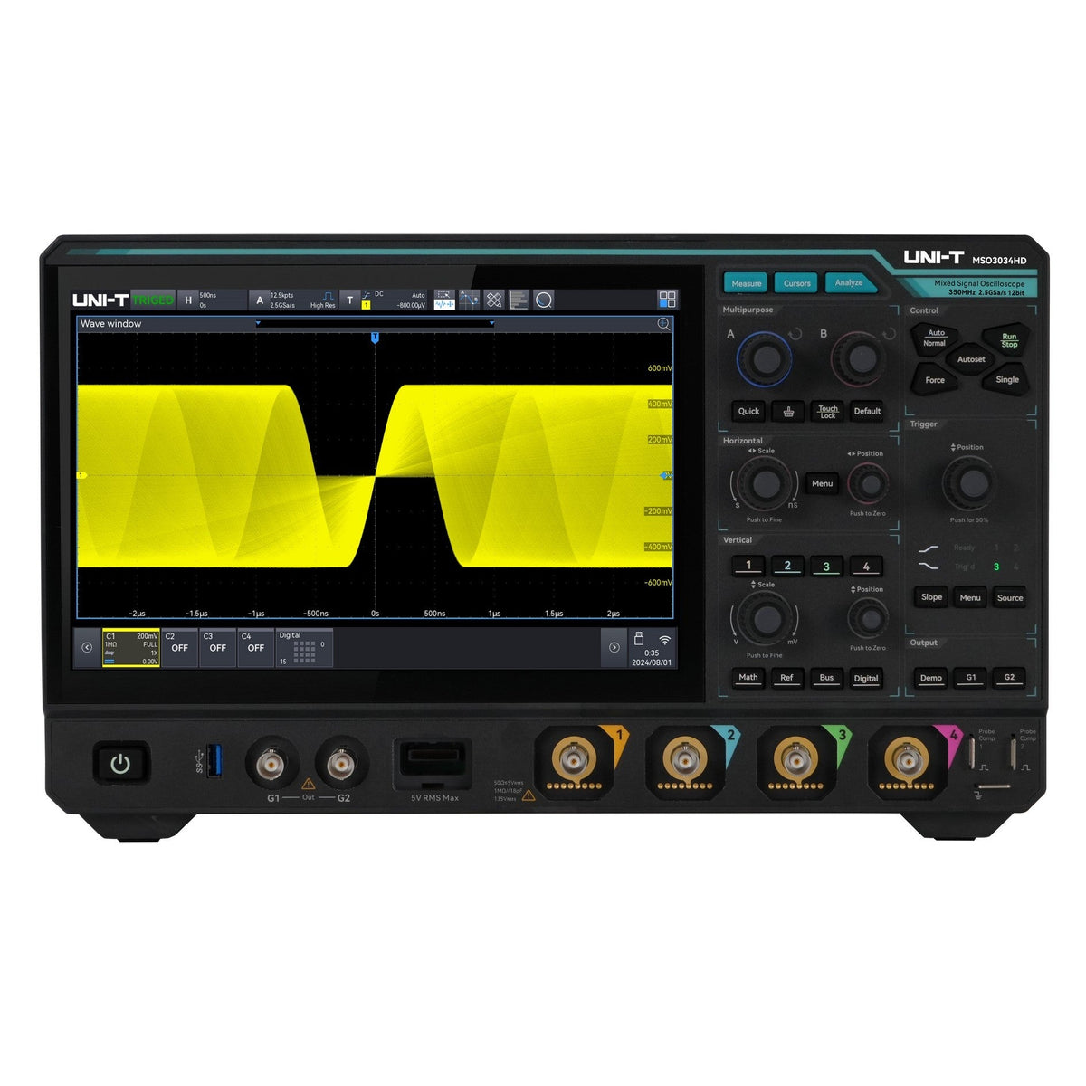MSO3034HD 350 MHz 4Ch 12-Bit Mixed Signal Oscilloscope — mso3034hd-350-mhz-4ch-12-bit-mixed-signal-oscilloscope — Digital Oscilloscopes — Uni-Trend US