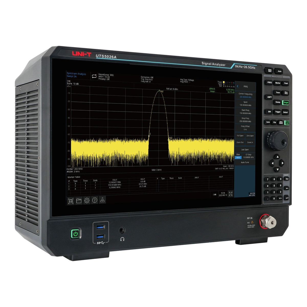 UTS5026A 26.5 GHz Performance-Series Signal Analyzer- side view