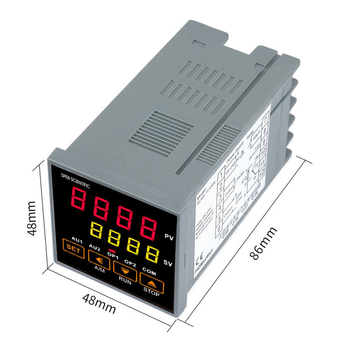 Digital PID controller with dimensions