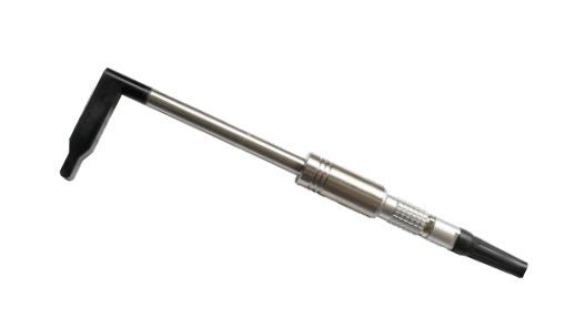 Axe-type weld probe by BRK for VORTEX Series flaw detectors, showing black and silver details.