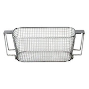 Stainless steel mesh basket from Crest Ultrasonics featuring a rectangular design with support handles.
