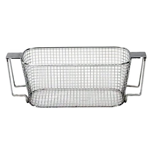 Stainless steel mesh basket from Crest Ultrasonics featuring a rectangular design with support handles.