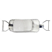 Perforated bottom ultrasonic basket from Crest Ultrasonics with metal handles on each side.