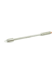 Metallic straight beam probe by BRK with a white tip, knurled grip, orange end cap, and model text on its shaft, displayed horizontally.
