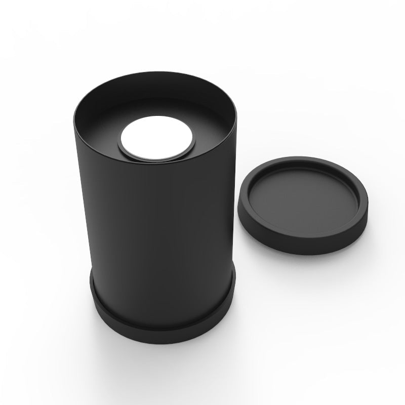 Black calibration tube for 3nh Colorimeters and Spectrophotometers with a white interior top and a black lid.
