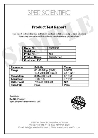 Product Test Report