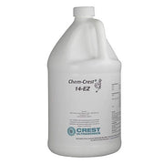 One gallon jug of ultrasonic cleaner solution by Crest Ultrasonics featuring a handle and white bottle.
