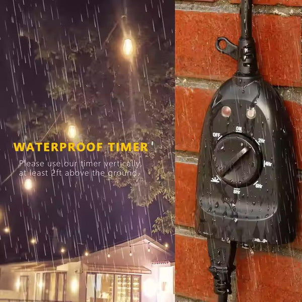 Dual Outlet Weatherproof Plug-In Timer with Dusk to Dawn Setting