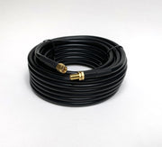 Black extension cable by Davis Instruments with gold-colored threaded ends coiled against a white background.