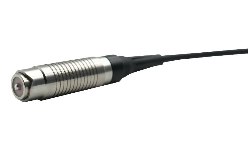 High-temperature probe by BRK with a ridged, cylindrical metal housing and black cable.
