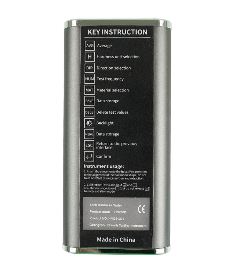 Handheld BRK Leeb hardness tester - Back