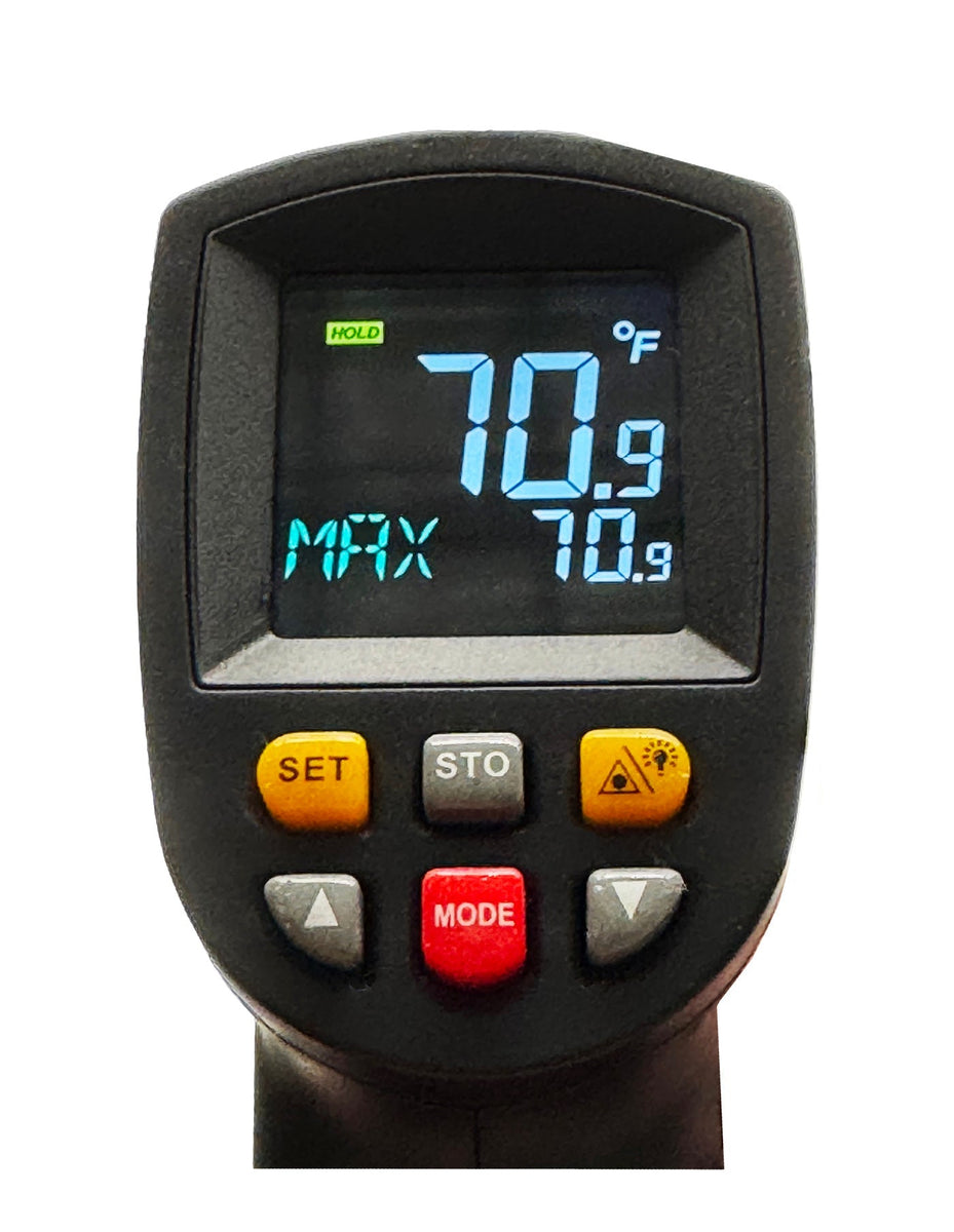 Infrared Non-Contact High Temp Thermometer 12:1 / 1742¬∞F with Color L ...