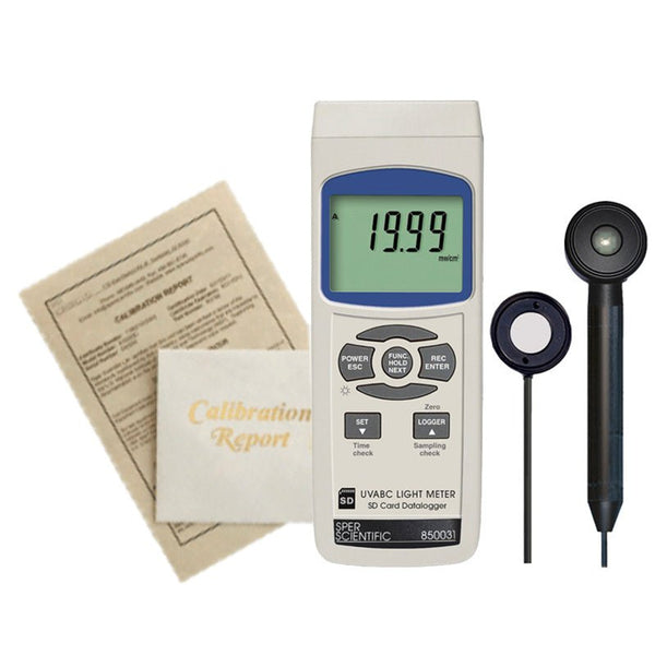 NIST Traceable Certificate of Calibration - UVA/B/C + Temperature Light Meters (requires meter purchase)