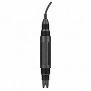 Industrial desulfurization pH sensor with black PPS body, upper and lower threads and cable on a white background