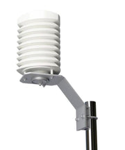 Outdoor air quality monitor by Tongdy in white plastic with a louvered structure, mounted on a pole.