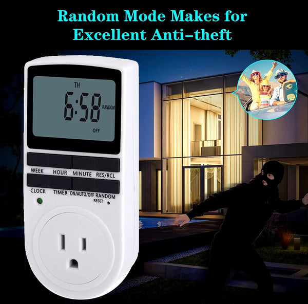 Programmable Digital Plug-In Timer with LCD Display - Indoor Only