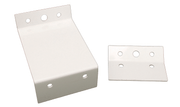 White shelter angle brackets by Davis Instruments with pre-drilled holes, seen against a white background.