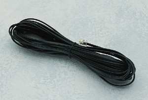 Black four-conductor cable from Davis Instruments coiled on a light gray surface.
