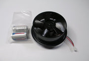 Black fan motor kit by Davis Instruments, with batteries and wiring.