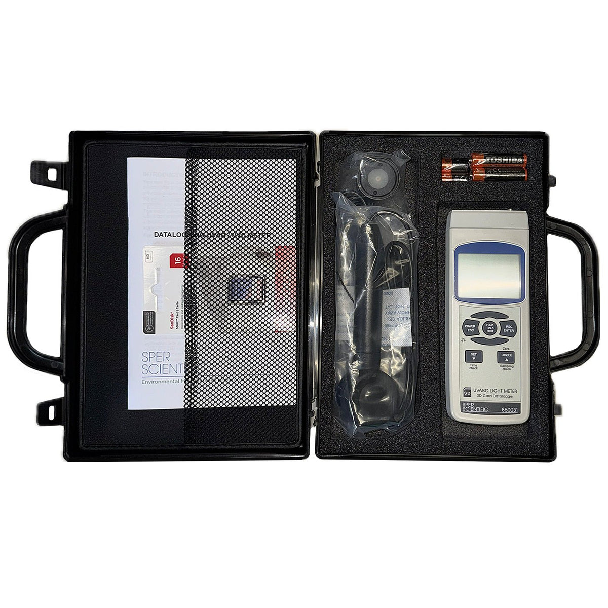 UV Light Meter UVA/UVB/UVC - Sper Scientific Case