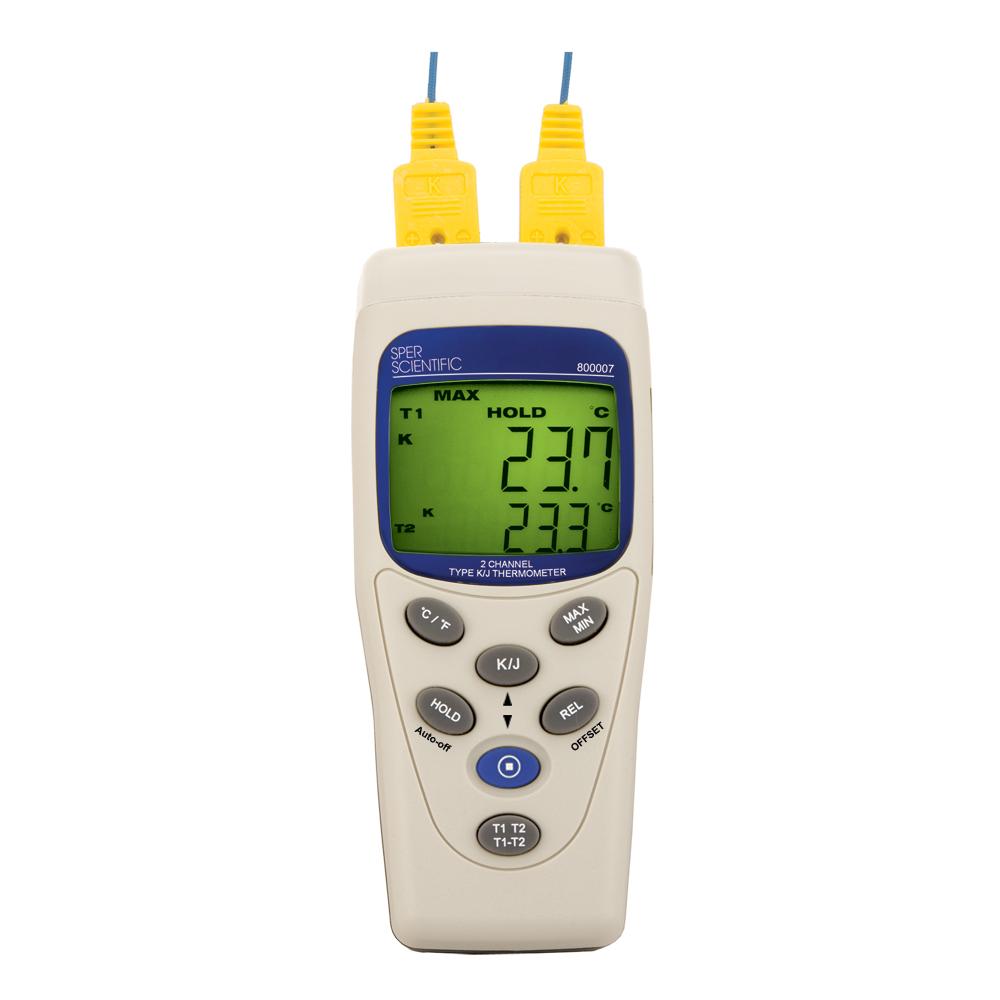 2 Channel Thermocouple Thermometer - Type K/J – Sper Scientific Direct