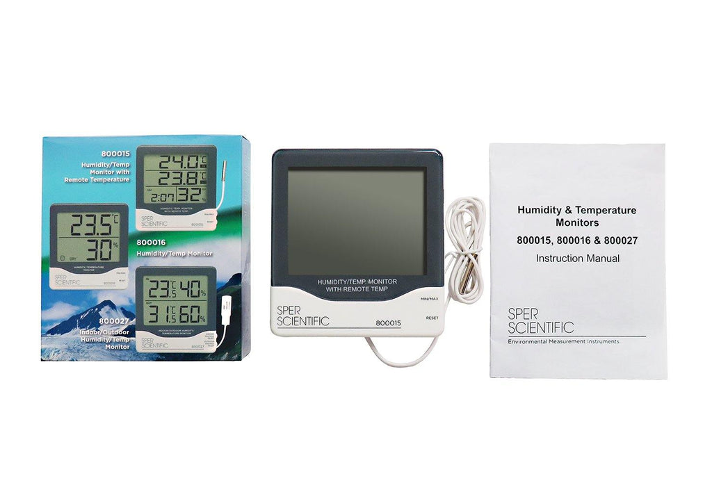 Humidity/Temperature Monitor with Remote Temperature Sensor – Sper  Scientific Direct