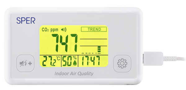 Indoor Air Quality Monitor with Color Coded Display | Sper Scientific Direct