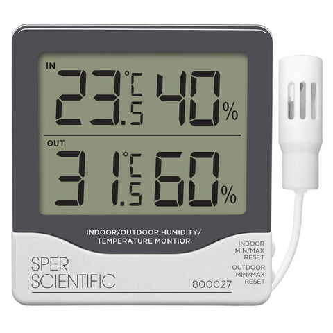 Indoor/Outdoor Humidity/Temperature Monitor | Sper Scientific Direct