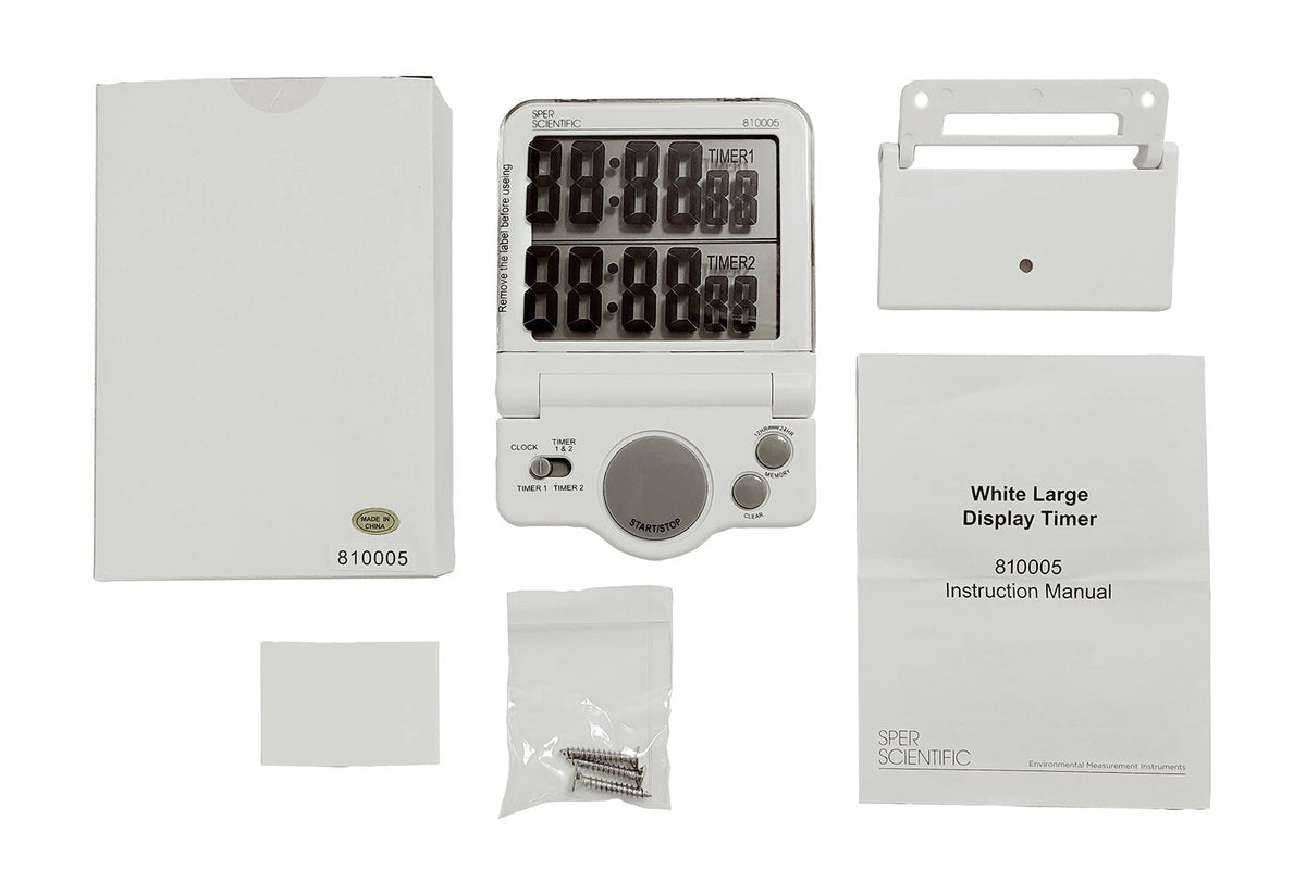 White Large Display Timer - Sper Scientific Direct