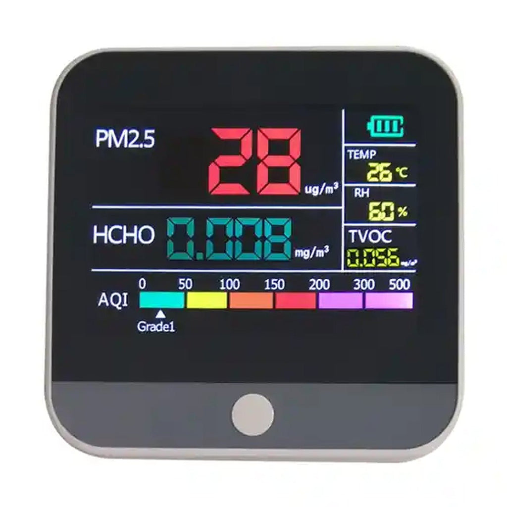 Détecteur Qualité Air Multifonction - CO2, TVOC, HCHO, PM2.5, PM10 - Écran LCD Rétroéclairé - Alimentation USB - Pour Bureau Maison - 2