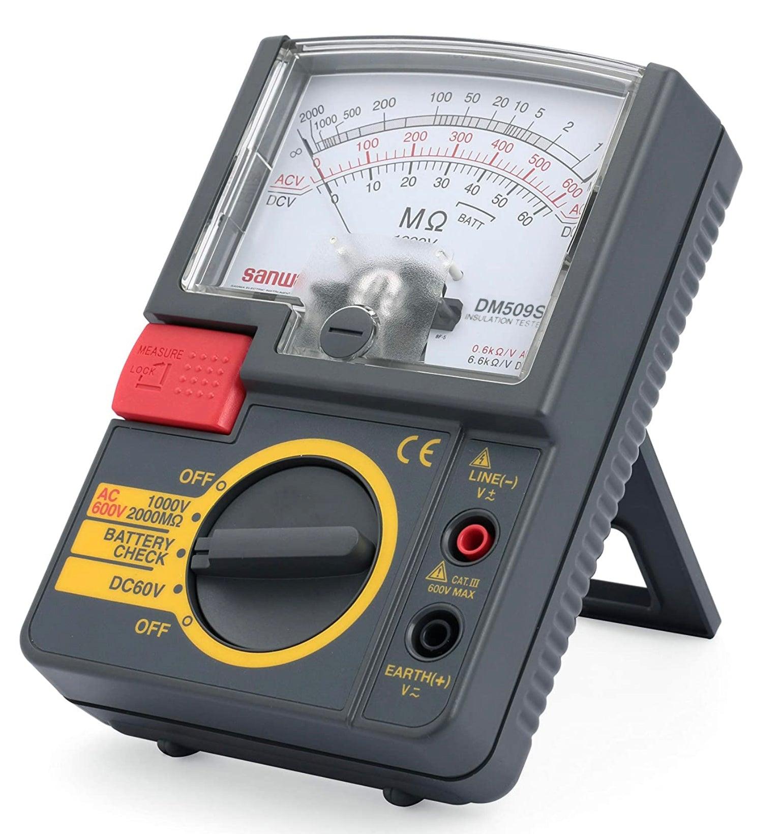 Sanwa DM509S | 500V Analog Insulation Tester / Portable Insulation  Resistance Meter | Sanwa-America.com – Sper Scientific Direct