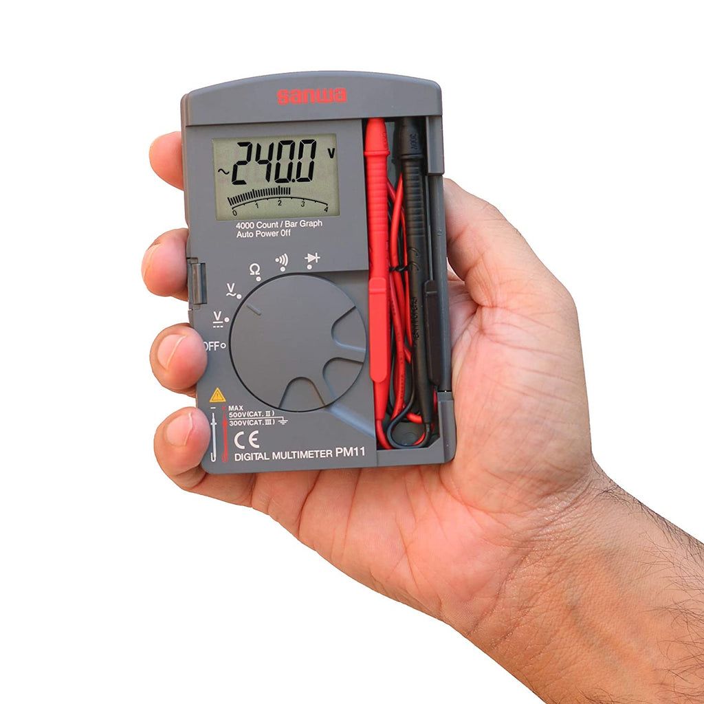 Grey Multimeter Sanwa PM11 | Pocket Digital Multimeter with 4000 Count Display | Sanwa ...