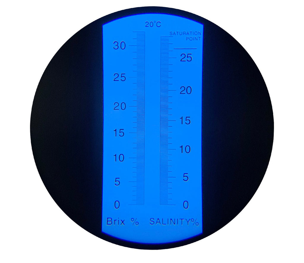 Salinity and Brix Refractometer - 0 to 28% with 0 to 32% Brix and ATC ...
