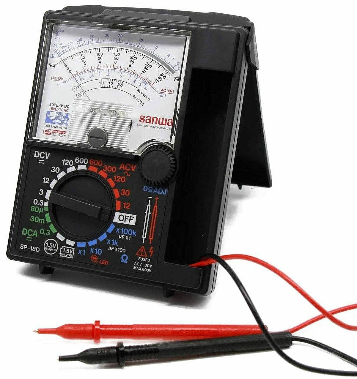 Sanwa SP-18D | Analog Multimeter with Built-In Case | Sanwa